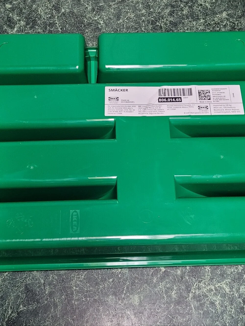 IKEA Green Plastic Cutlery Tray Organizer